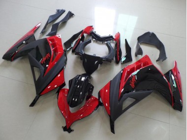 Descuento Carenados Moto Kawasaki ZX300R 2013-2018 - Rojo Negro Brillante Negro Mate