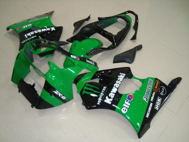 Descuento Carenados Moto Kawasaki ZX6R 2000-2002 - Verde Negro Brillante Monstruo