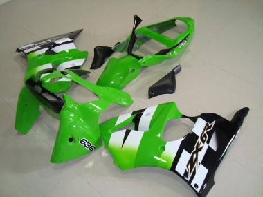 Descuento Carenados Moto Kawasaki ZX6R 2000-2002 - Verde Blanco Negro 636