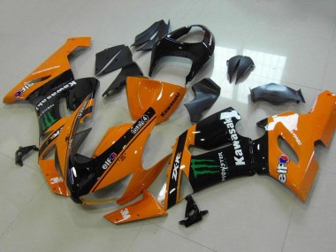 Descuento Carenados Moto Kawasaki ZX6R 2005-2006 - Naranja Negro Verde Monstruo