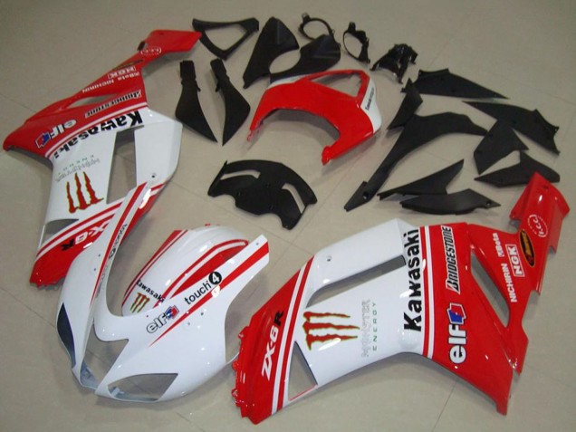 Descuento Carenados Moto Kawasaki ZX6R 2007-2008 - Rojo Blanco