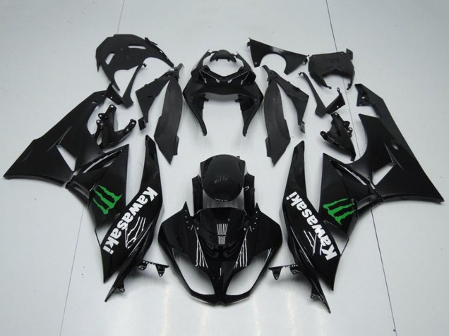 Descuento Carenados Moto Kawasaki ZX6R 2009-2012 - Negro Brillante Verde Monstruo