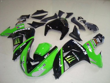 Descuento Carenados Moto Kawasaki ZX10R 2006-2007 - Verde Plata Negro Brillante Monstruo