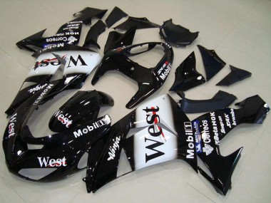 Descuento Carenado Moto Kawasaki ZX10R 2006-2007 - Negro Brillante Blanco West