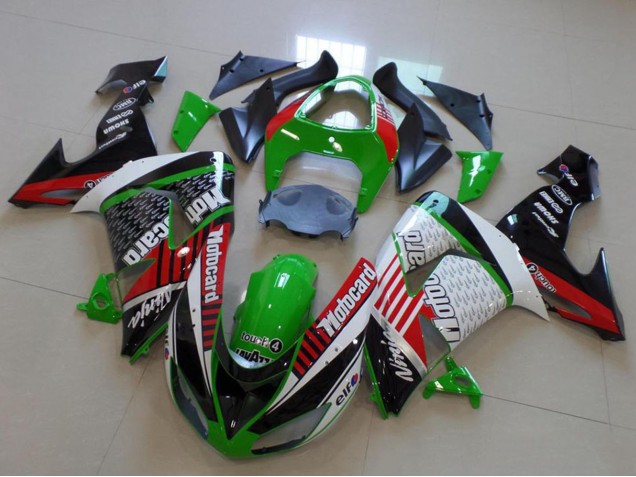 Descuento Carenados Moto Kawasaki ZX10R 2006-2007 - Verde Rojo Blanco Negro Motorad