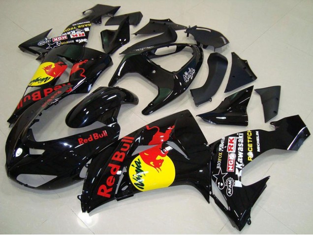 Descuento Carenados Moto Kawasaki ZX10R 2006-2007 - Negro Brillante Amarillo Rojo Bull