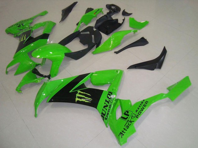 Descuento Carenados Moto Kawasaki ZX10R 2008-2010 - Verde Negro Monstruo Dunlop