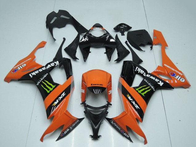 Descuento Carenados Moto Kawasaki ZX10R 2008-2010 - Naranja Negro Verde Monstruo