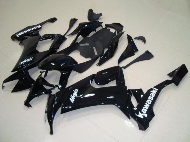 Descuento Carenado Moto Kawasaki ZX10R 2008-2010 - Negro Brillante Blanco Calcomanía