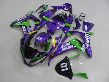 Descuento Carenados Moto Kawasaki ZX10R 2011-2015 - Púrpura Verde Negro Blanco Trick Star Gangstar EVA Racing 01