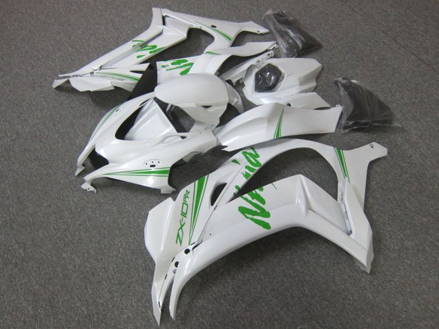 Descuento Carenado Moto Kawasaki ZX10R 2016-2020 - Blanco Perla Verde