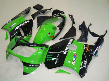 Descuento Carenados Moto Kawasaki ZX12R 2000-2001 - Verde Negro Brillante Elf Touch4 Monstruo