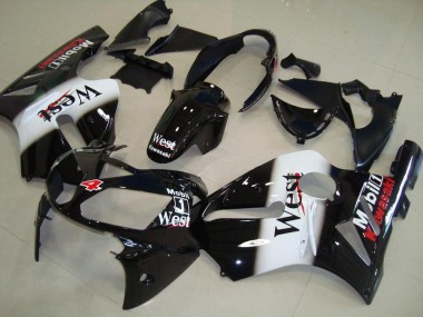Descuento Carenados Moto Kawasaki ZX12R 2002-2006 - Negro Brillante Blanco West Rojo
