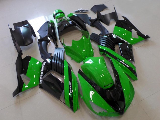 Descuento Carenados Moto Kawasaki ZX14R ZZR1400 2006-2011 - Verde Negro Brillante