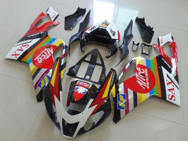 Descuento Carenados Moto Aprilia RSV1000 2003-2006 - Blanco Rojo Negro Verde Amarillo Alice Sax