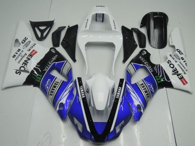 Descuento Carenados Moto Yamaha YZF R1 2000-2001 - Blanco Azul Negro ENEOS Monstruo