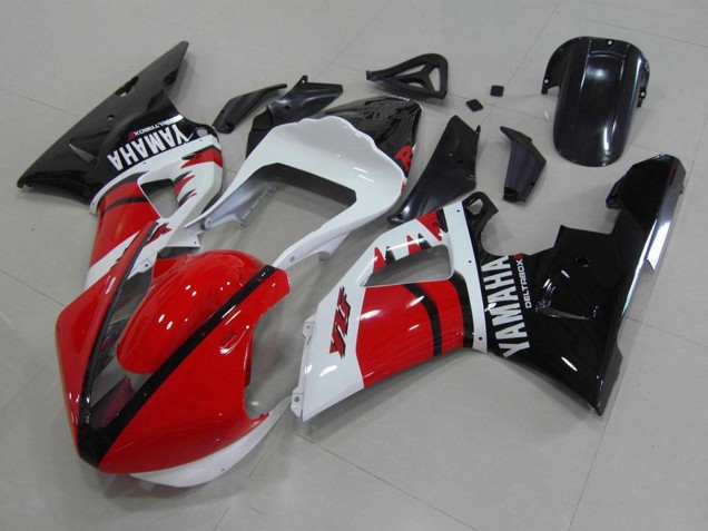 Descuento Carenados Moto Yamaha YZF R1 2000-2001 - Rojo Blanco Negro Brillante Carrera Versión