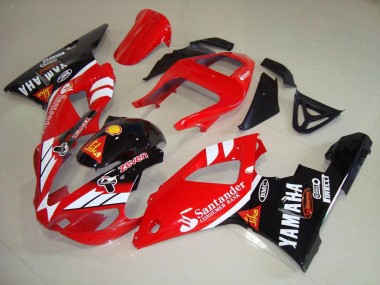 Descuento Carenados Moto Yamaha YZF R1 2000-2001 - Rojo Blanco Negro Brillante Santander
