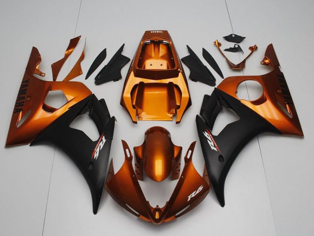 Descuento Carenados Moto Yamaha YZF R6 2003-2004 - Naranja Negro Mate