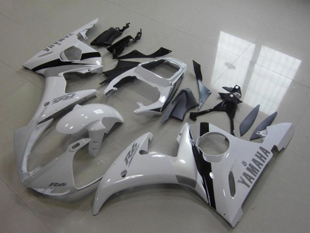 Descuento Kits Carenado Moto Yamaha YZF R6 2003-2004 - Blanco Negro Brillante