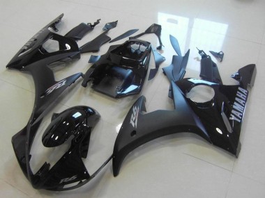 Descuento Carenados Moto Yamaha YZF R6 2003-2004 - Negro Brillante Negro Mate Plata Calcomanías