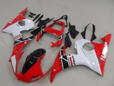 Descuento Kits Carenado Moto Yamaha YZF R6 2003-2004 - Blanco Rojo Negro Brillante