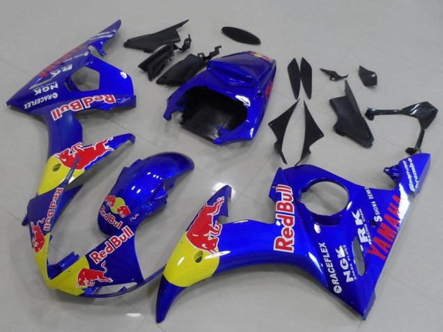 Descuento Carenados Moto Yamaha YZF R6 2003-2004 - Azul Amarillo Rojo Bull