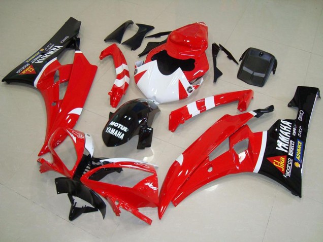 Descuento Carenados Moto Yamaha YZF R6 2006-2007 - Rojo Blanco Negro Brillante Motul