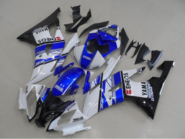 Descuento Carenados Moto Yamaha YZF R6 2008-2016 - Blanco Azul Negro Brillante ENEOS Yamalube