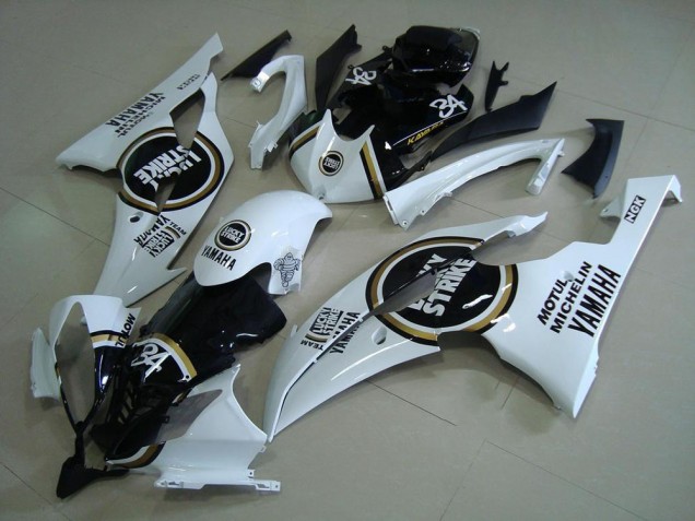 Descuento Carenados Moto Yamaha YZF R6 2008-2016 - Blanco Negro Brillante Lucky Strike Motul Michelin 34