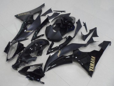Descuento Carenados Moto Yamaha YZF R6 2008-2016 - Negro Brillante Negro Mate Oro Calcomanías