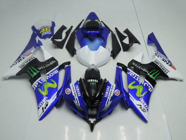 Descuento Carenados Moto Yamaha YZF R6 2008-2016 - Azul Blanco Negro Brillante Verde Monstruo MoviStar Yamalube ENEOS