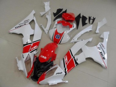 Descuento Carenados Moto Yamaha YZF R6 2008-2016 - Blanco Rojo Negro Raya OEM Estilo