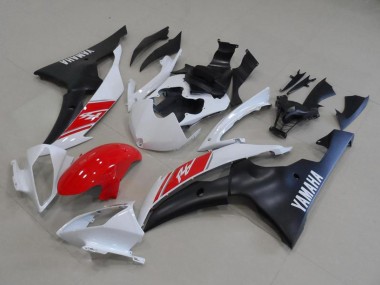 Descuento Kits Carenado Moto Yamaha YZF R6 2008-2016 - Blanco Rojo Negro Mate