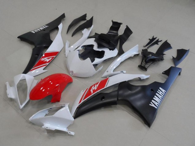 Descuento Kits Carenado Moto Yamaha YZF R6 2008-2016 - Blanco Rojo Negro Mate