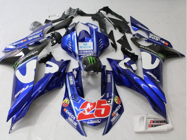 Descuento Carenado Moto Yamaha YZF R6 2017-2023 - Blanco Azul Verde Monstruo MoviStar