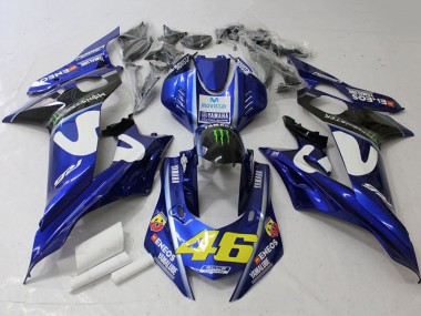 Descuento Carenados Moto Yamaha YZF R6 2017-2023 - Blanco Azul Verde Monstruo MoviStar
