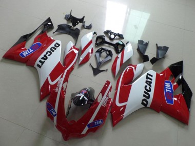 Descuento Carenados Moto Ducati 1199 2011-2014 - Blanco Rojo Tim