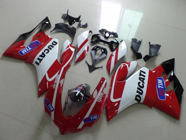 Descuento Carenados Moto Ducati 1199 2011-2014 - Blanco Rojo Tim