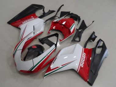 Descuento Carenados Moto Ducati 1198 2007-2014 - Blanco Rojo Verde Negro Mate