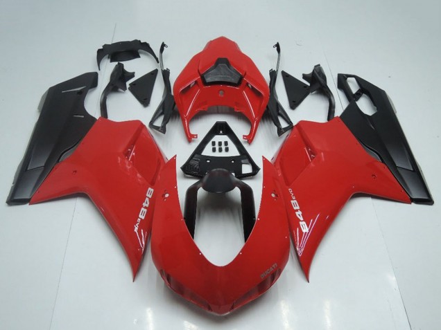 Descuento Carenados Moto Ducati 848 2007-2014 - Rojo Negro Mate OEM Estilo