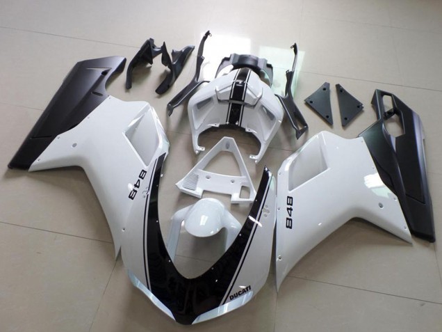 Descuento Carenado Moto Ducati 848 2007-2014 - Blanco Negro Mate