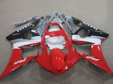 Descuento Kits Carenado Moto Yamaha YZF R6 2003-2004 - Rojo Blanco Negro Brillante