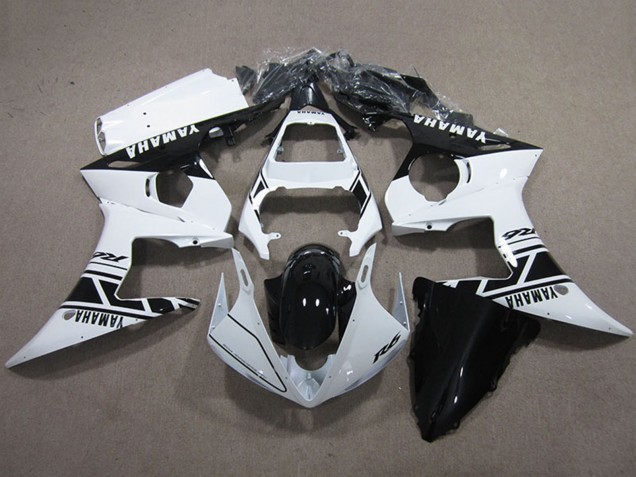 Descuento Kits Carenados Moto Yamaha YZF R6 2003-2004 - Blanco Negro Brillante