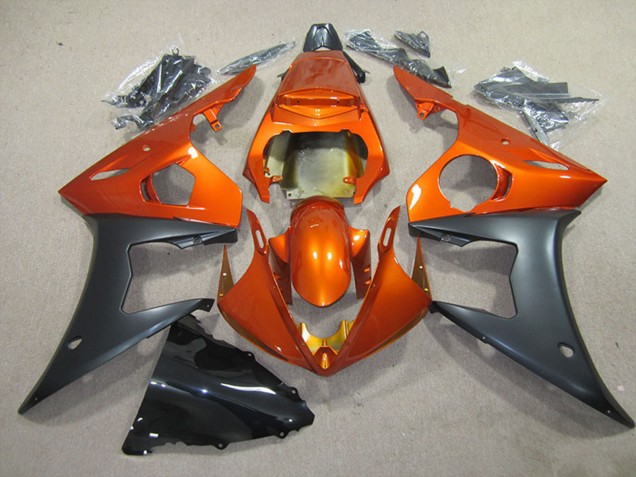 Descuento Carenado Moto Yamaha YZF R6 2003-2004 - Naranja Negro Mate