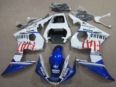 Descuento Carenados Moto Yamaha YZF R6 2003-2004 - Blanco Azul Rojo Fiat Motul
