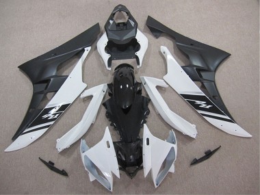 Descuento Carenados Moto Yamaha YZF R6 2006-2007 - Blanco Negro Brillante Negro Mate
