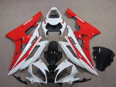 Descuento Carenado Moto Yamaha YZF R6 2006-2007 - Blanco Rojo Negro Brillante