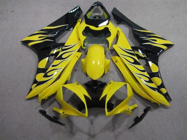 Descuento Carenados Moto Yamaha YZF R6 2006-2007 - Amarillo Negro Llama