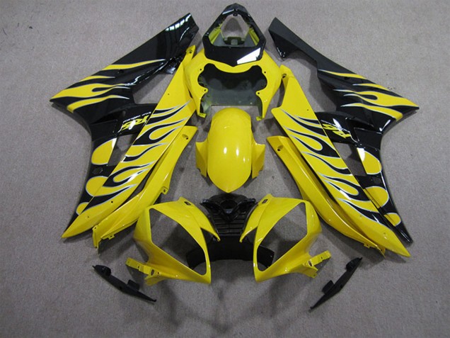 Descuento Carenados Moto Yamaha YZF R6 2006-2007 - Amarillo Negro Llama